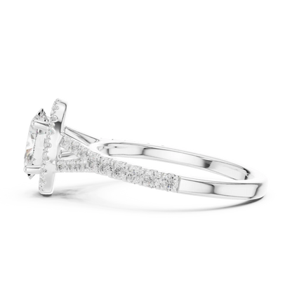 Ovaline Halo Diamond Ring