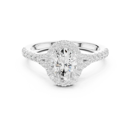 Ovaline Halo Diamond Ring