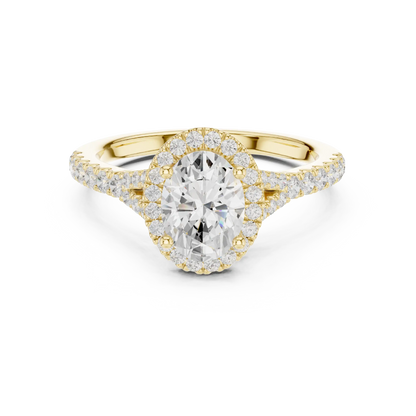 Ovaline Halo Diamond Ring