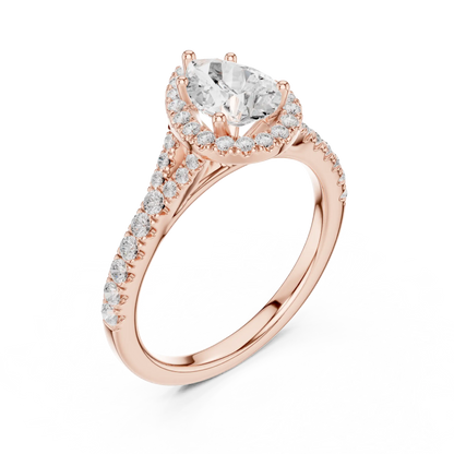Teardrop Halo Ring