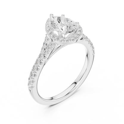 Teardrop Halo Ring