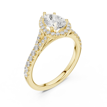 Teardrop Halo Ring