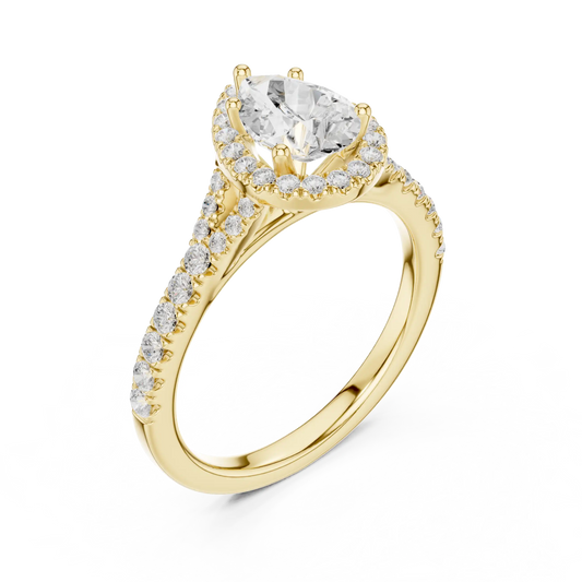 Teardrop Halo Ring