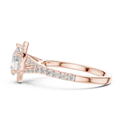 Teardrop Halo Ring