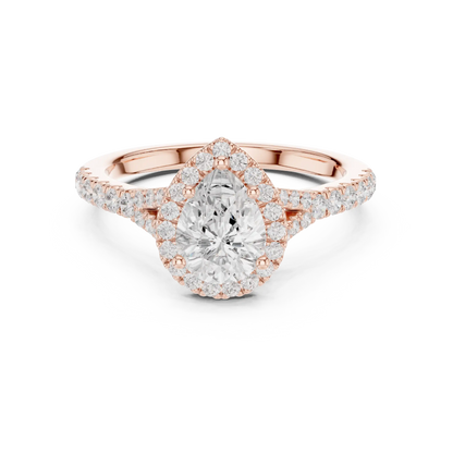 Teardrop Halo Ring