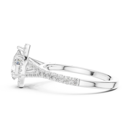 Teardrop Halo Ring