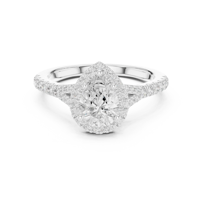 Teardrop Halo Ring