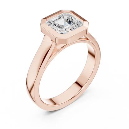 Bevel Edge Diamond Ring