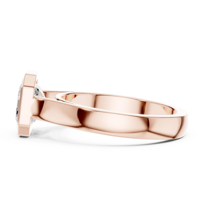 Bevel Edge Diamond Ring