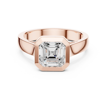 Bevel Edge Diamond Ring