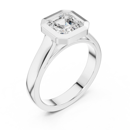 Bevel Edge Diamond Ring