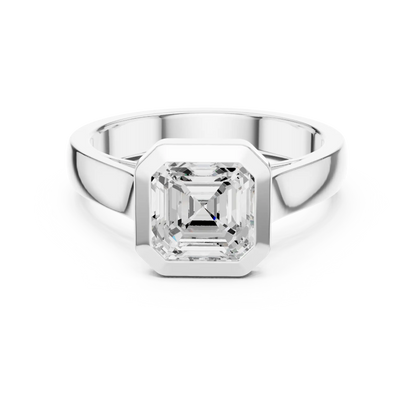 Bevel Edge Diamond Ring