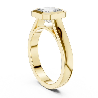 Bevel Edge Diamond Ring