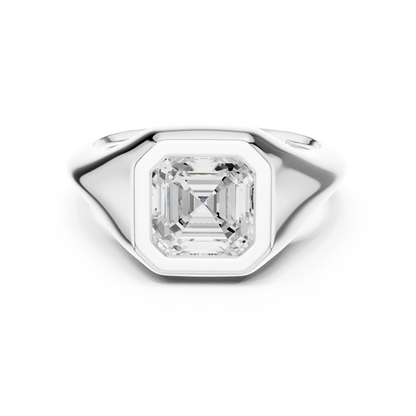 Signet Crest Diamond Ring