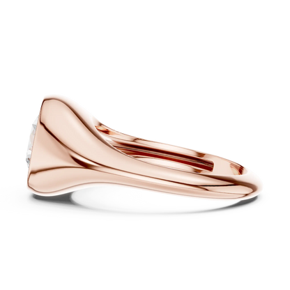 Signet Solitaire Diamond Ring