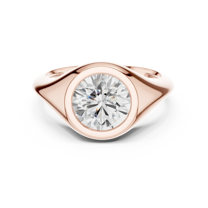 Signet Solitaire Diamond Ring