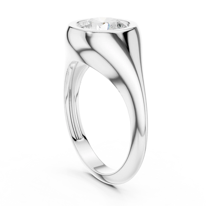 Signet Solitaire Diamond Ring