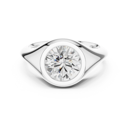 Signet Solitaire Diamond Ring