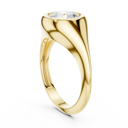 Signet Solitaire Diamond Ring