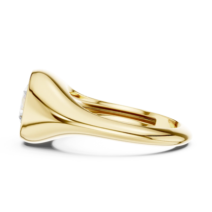 Signet Solitaire Diamond Ring