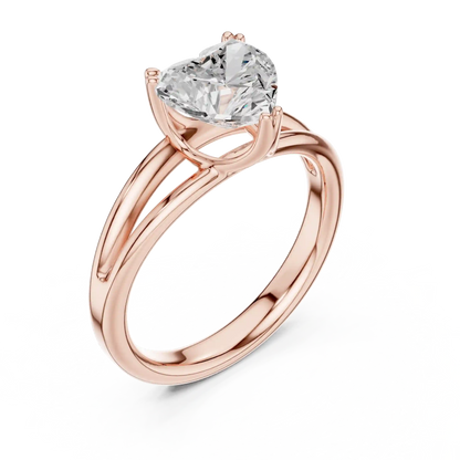 Split Heart Diamond Ring