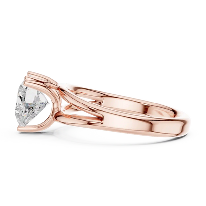 Split Heart Diamond Ring
