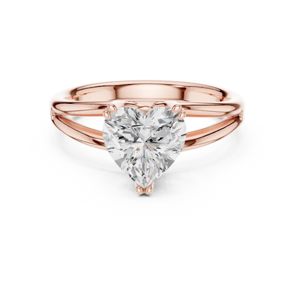 Split Heart Diamond Ring