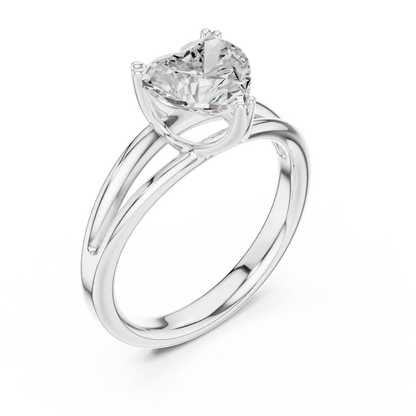 Split Heart Diamond Ring