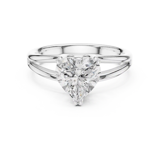 Split Heart Diamond Ring