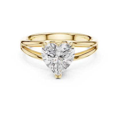 Split Heart Diamond Ring