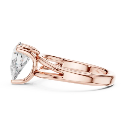 Split Path Solitaire Diamond Ring