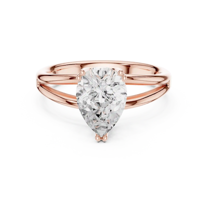 Split Path Solitaire Diamond Ring