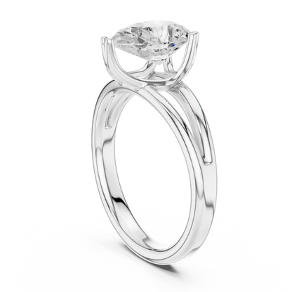Split Path Solitaire Diamond Ring