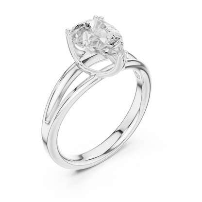 Split Path Solitaire Diamond Ring