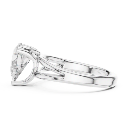 Split Path Solitaire Diamond Ring