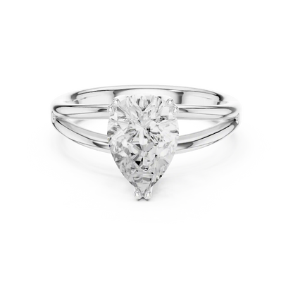 Split Path Solitaire Diamond Ring