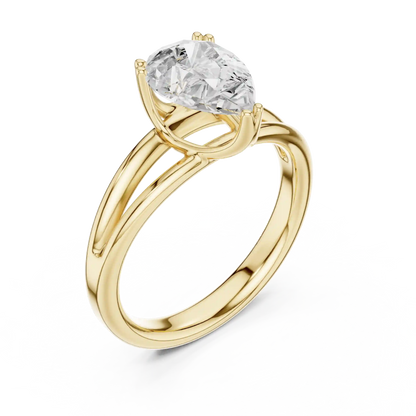 Split Path Solitaire Diamond Ring