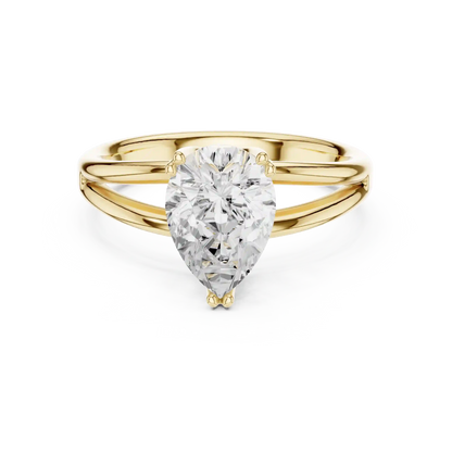 Split Path Solitaire Diamond Ring
