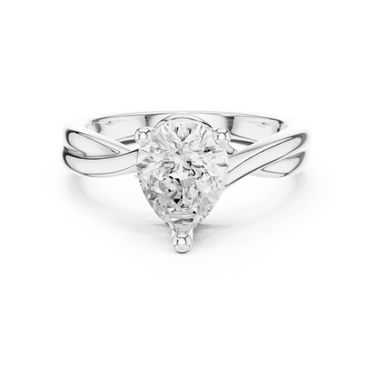 Ribbon Pear Diamond Ring