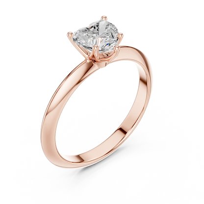 Simple Heart Diamond Ring