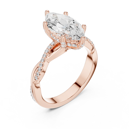 Verdant Twist Diamond Ring