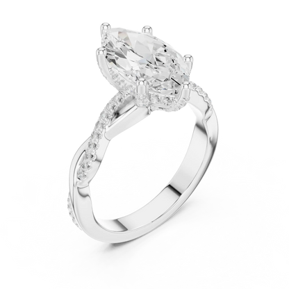 Verdant Twist Diamond Ring