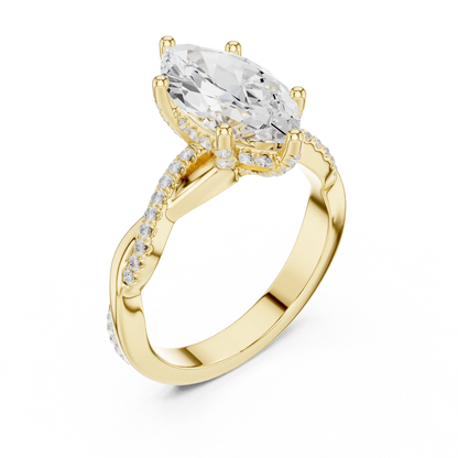 Verdant Twist Diamond Ring