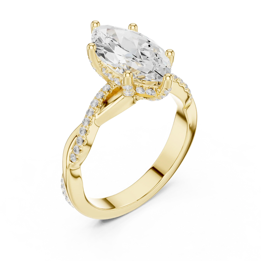Verdant Twist Diamond Ring