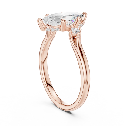 Beaded Point Diamond Ring
