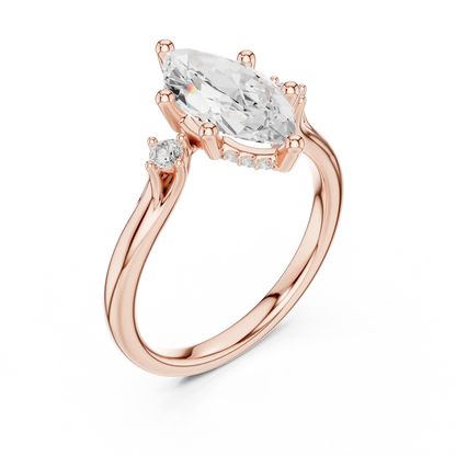 Beaded Point Diamond Ring