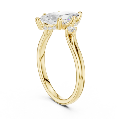 Beaded Point Diamond Ring