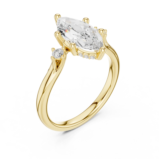 Beaded Point Diamond Ring
