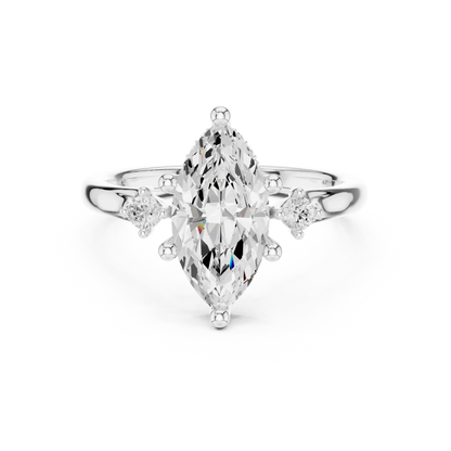 Beaded Point Diamond Ring