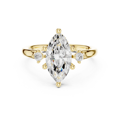 Beaded Point Diamond Ring